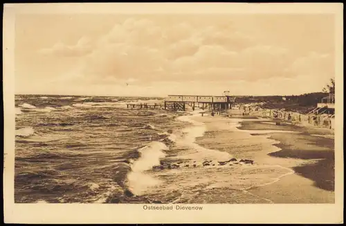 Postcard Berg Dievenow Dziwnów Strand, seebrücke - Pommern 1923