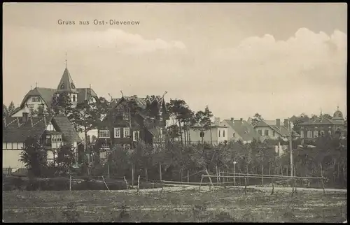 Postcard Berg Dievenow Dziwnów Ost - Stadtpartie Villen 1911