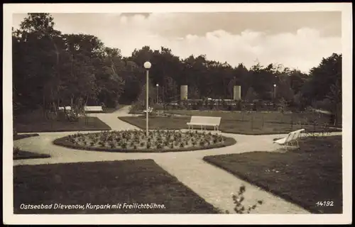 Postcard Berg Dievenow Dziwnów Kurpark mit Freilichtbühne 1935/1943