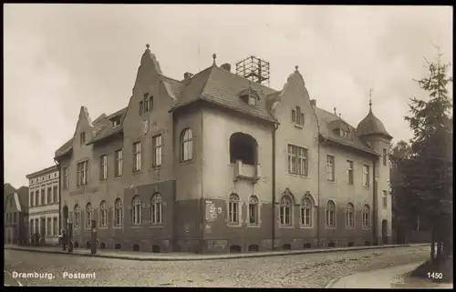 Dramburg Drawsko Pomorskie Straßenpartie am Postamt Pommern 1934