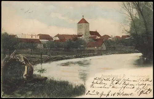 Postcard Dramburg Drawsko Pomorskie Stadt vom Luisenhain 1903