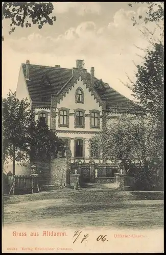 Postcard Altdamm-Stettin Dąbie Szczecin Kaserne - Offizier-Casino 1906