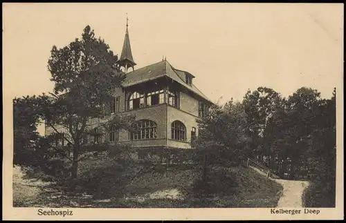 Postcard Kolberger Deep Dzwirzyno Seehospiz 1922