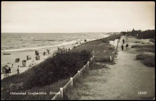 Postcard Großmöllen Mielno Strand - Promenade 1928