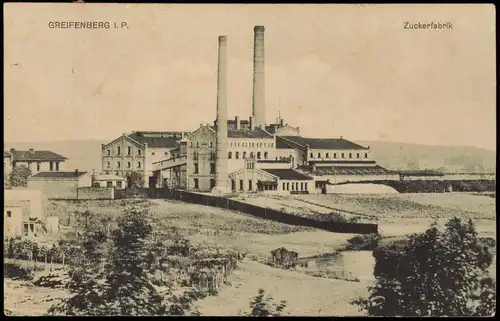 Postcard Greifenberg Gryfice Zuckerfabrick 1912