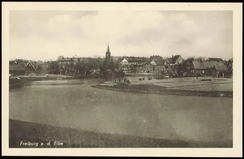 Ansichtskarte Freiburg (Elbe) Partie an der Stadt 1940