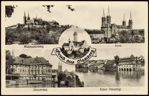 Ansichtskarte Bamberg Michaelsberg, Dom, Concordia, Klein Venedig 1968