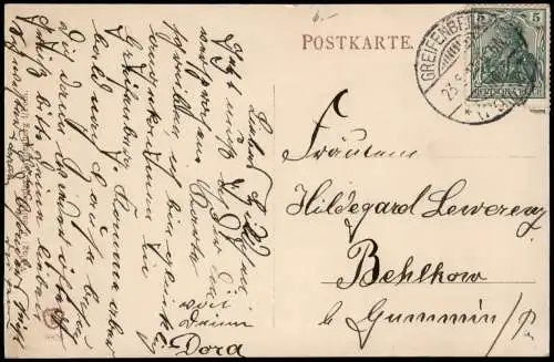 Postcard Greifenberg Gryfice Parkstraße, Villa 1913