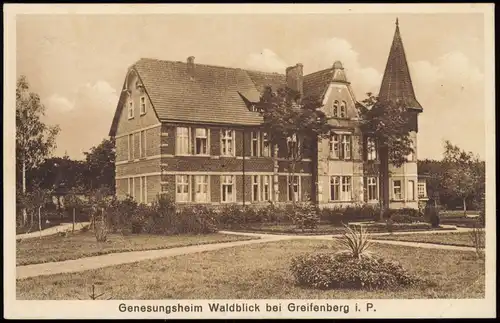 Postcard Greifenberg Gryfice Genesungsheim Waldblick - Pommern 1928