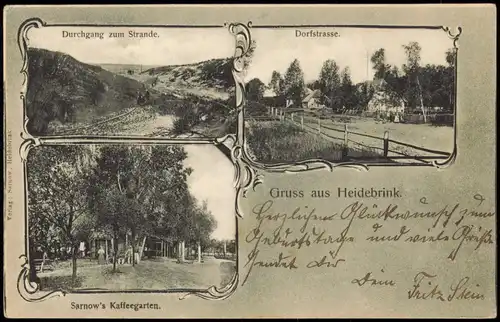 Heidebrink Międzywodzie Cafe, Dorfstraße b Dziwnów Dievenow Pommern 1904