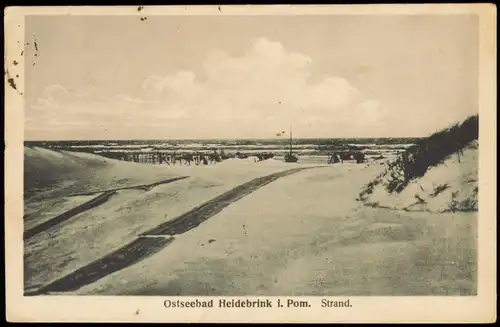 Ostseebad Heidebrink Międzywodzie Strandweg - b Dievenow Dziwnów Pommern 1922