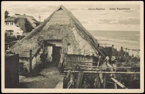 Postcard Horst-Seebad Niechorze Altes Rauchhaus, Gasthaus Pommern 1922