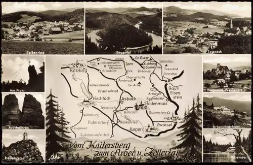 Ansichtskarte Teisnach MB: Kaikenried Landkarten AK 1961