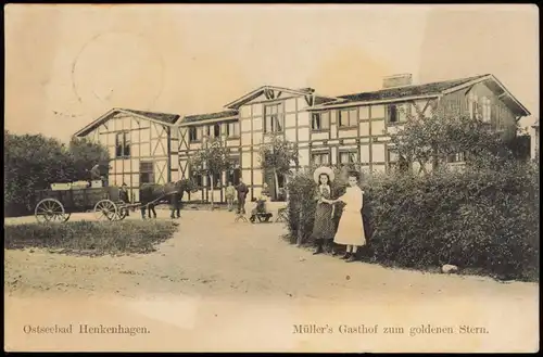 Henkenhagen Ustronie Morskie Müllers Gasthof b. Kolberg Pommern 1908