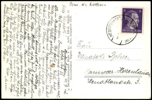 Postcard Henkenhagen Ustronie Morskie Luftbild b. Kolberg Pommern 1942