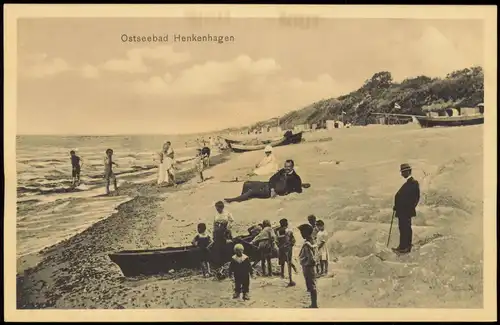 Postcard Henkenhagen Ustronie Morskie Strandleben 1922