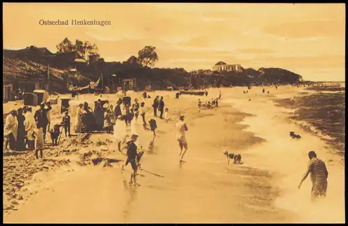 Postcard Henkenhagen Ustronie Morskie Strandleben, Häuser 1913