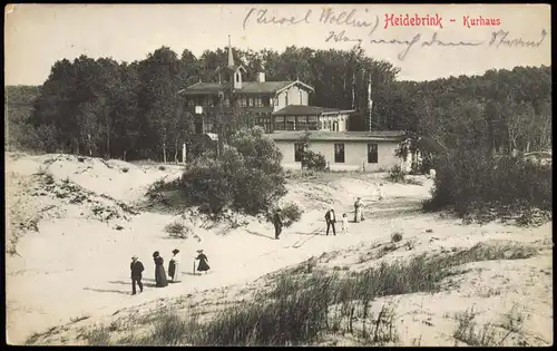 Ostseebad Heidebrink Międzywodzie Dünenpartie am Kurhaus, Pommern 1912