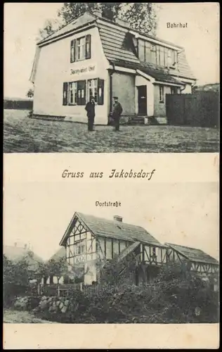 Jakobsdorf Kr. Naugard Danowo Bahnhof, Dorfstraße b. Gollnow 1919