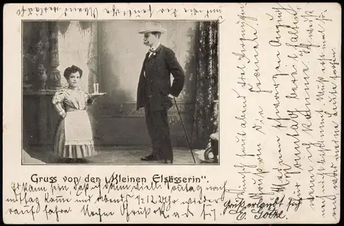 Ansichtskarte  Kuriositäten Gruss von der kleinen Elsässerin 1911