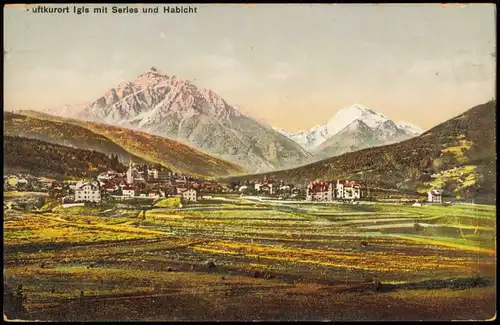 Ansichtskarte Igls Panorama-Ansicht mit Serles und Habicht 1920