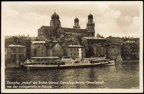 Passau Dampfer Schiff HEBE der Ersten Donau-Dampfschiffahrts-Gesellschaft 1943