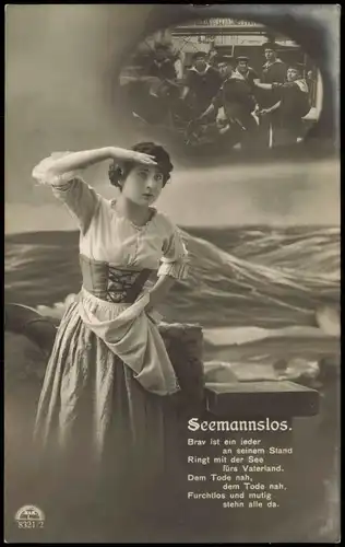 Feldpostkarte 1. WK der Karten-Serie "Seemannslos" 1916 Privatfoto   Feldpost