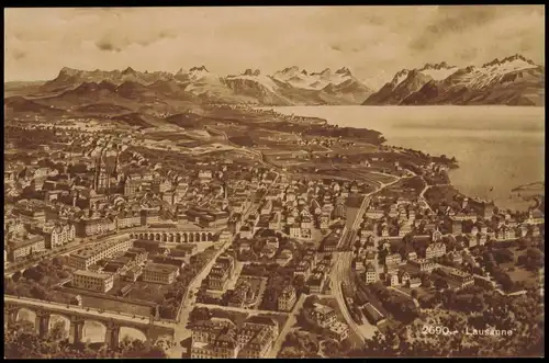 Foto Lausanne Panorama-Gesamtansicht 1910 Privatfoto