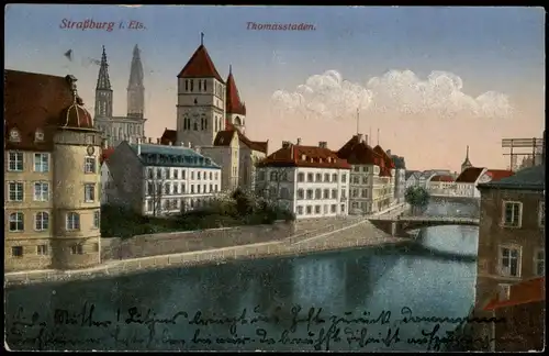 CPA Straßburg Strasbourg Stadtteilansicht Thomasstaden 1910