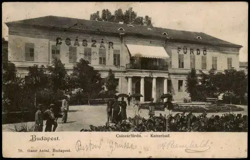 Postcard Budapest Császárfürdo. - Kaiserbad. 1906