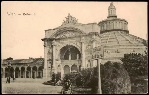 Ansichtskarte Wien Trabrennbahn Rotunde Zufahrt zu den Tribünen 1909