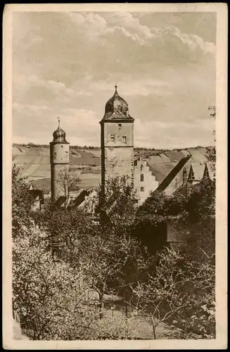 Ansichtskarte Ochsenfurt Wallgraben mit Klingen- Taubenturm. 1939