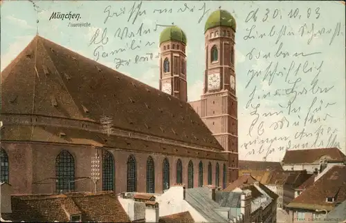 Ansichtskarte München Frauenkirche 1903   gel ERBENDORF (Ankunftsstempel)