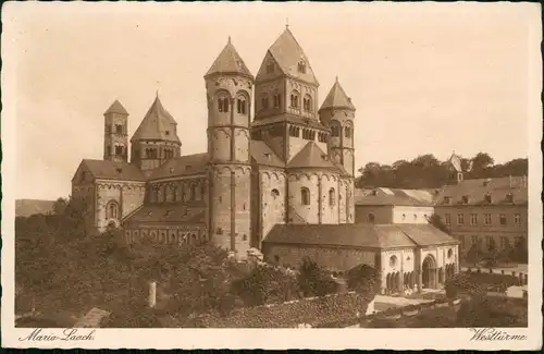 Glees (Vulkaneifel) Abtei Maria Laach Westtürme Gebäude-Ansicht 1930