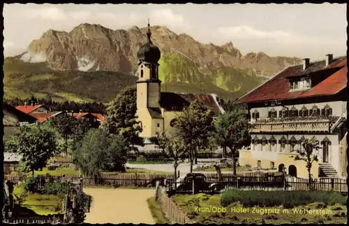 Ansichtskarte Krün Hotel Zugspitz m. Wetterstein 1962