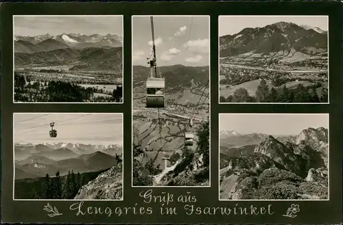 Ansichtskarte Lenggries MB: Umland und Seilbahnen 1961