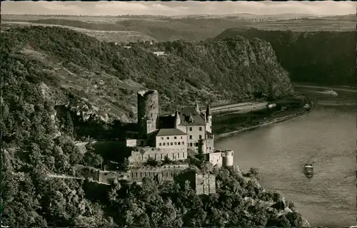 Ansichtskarte St. Goarshausen Burg Katz Luftbild 1959