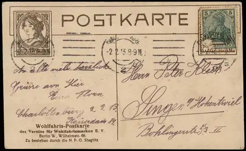Ansichtskarte  Adel Preußen Königin 1918
