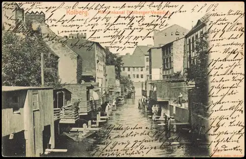 Postcard Kolberg Kołobrzeg Mühlenkanal Kolberger Venerdig, Pommern 1902