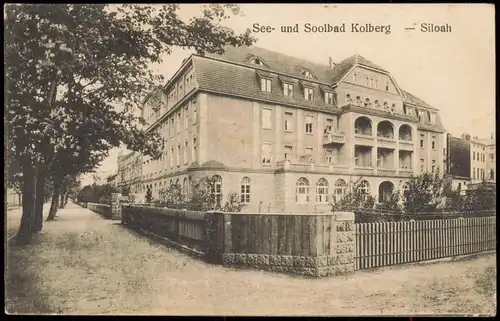 Postcard Kolberg Kołobrzeg Siloah, Straßenpartie Pommern 1919