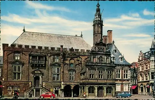 Postkaart Haarlem Ortsansicht, Stadhuis, VW Käfer 1960