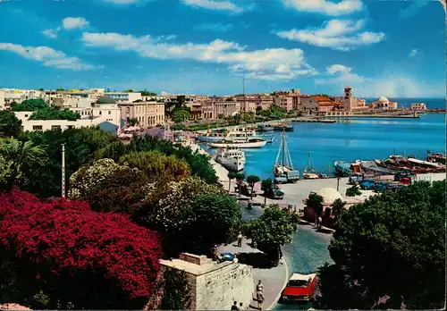 Postcard Rhodos RHODES View of the Town 1972