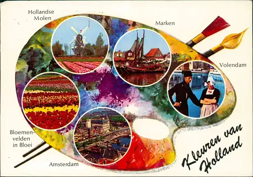 .Niederlande Holland Dutch Niederlande Mehrbild-AK Farbpalette 1981