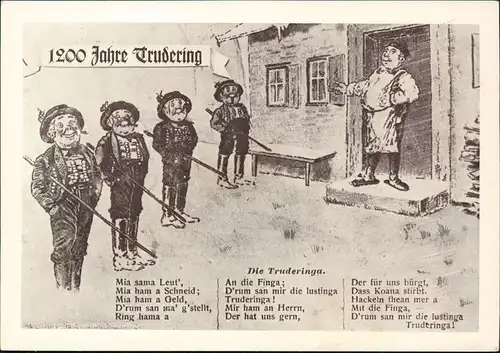 Trudering-Riem-München 1200 Jahre Trudering Sonder-Postkarte zur Festwoche 1972