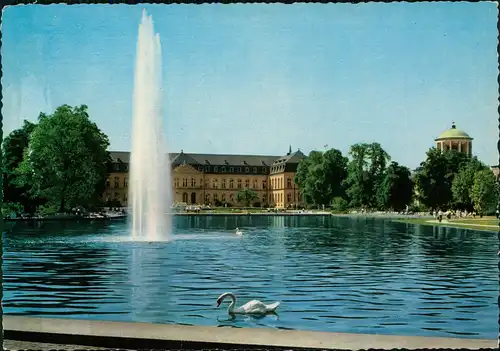 Ansichtskarte Stuttgart Wasserspiele vor dem Neuen Schloss (Castle) 1965