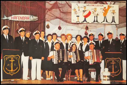 Büsum HAFENBAR BORDKAPELLE Singgruppe und Bordkapelle  Marinekameradschaft 1975