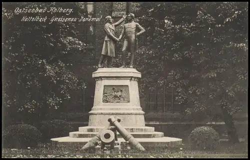 Postcard Kolberg Kołobrzeg Nettelbeck und Gneisenau Denkmal 1913