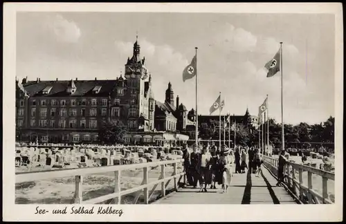 Postcard Kolberg Kołobrzeg Kurhaus Strandschloß 1939