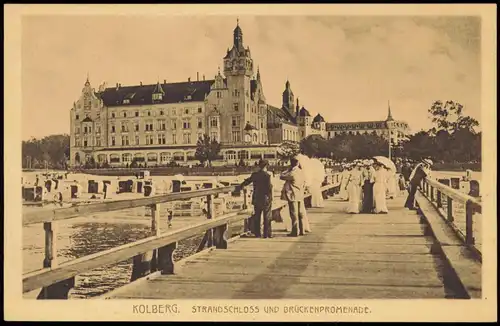 Kolberg Kołobrzeg Strandschloß, feine Herrschaften, Pommern 1924