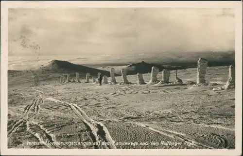 Schreiberhau Vereiste Markierungsstangen Reifträger Riesengebirge 1929